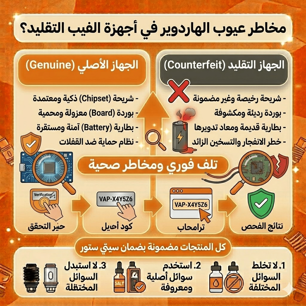 مخاطر عيوب الهاردوير في أجهزة الفيب التقليد