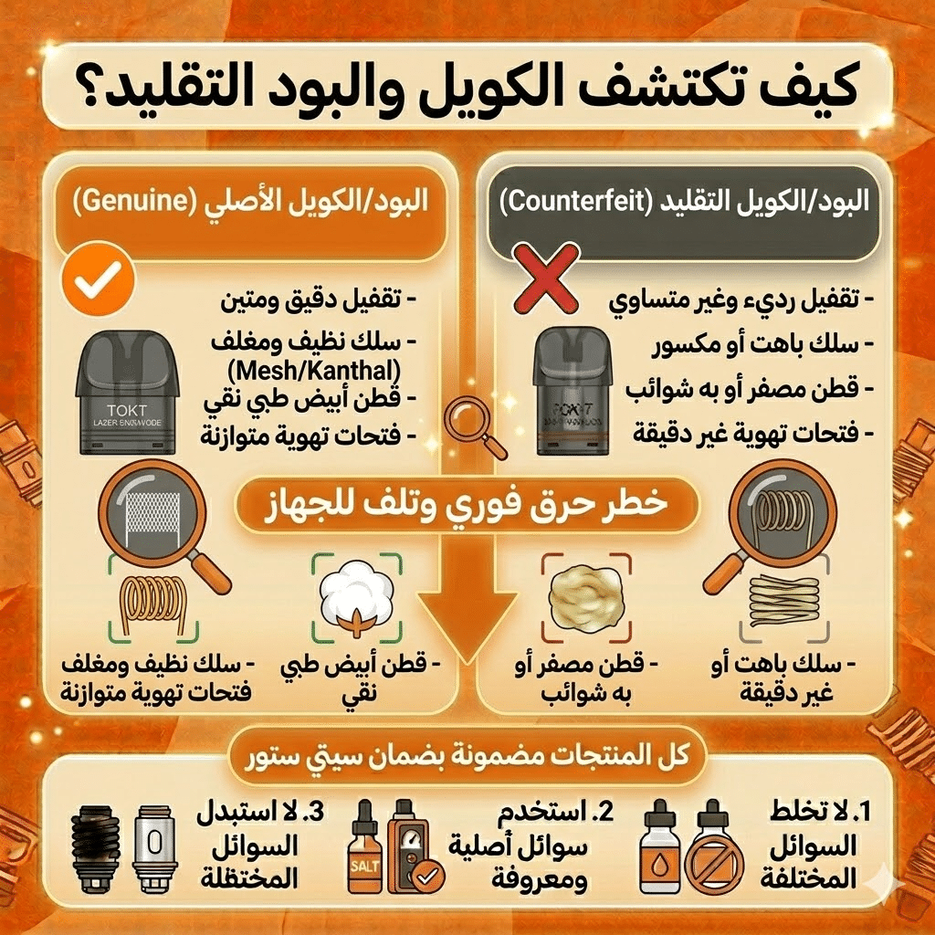 كيف تكتشف الفيب والبود التقليد من جودة الكويل؟